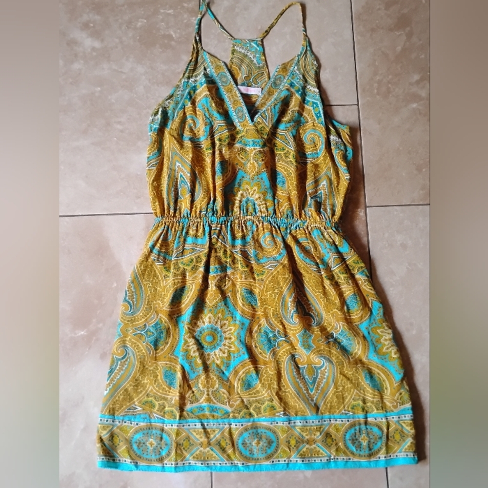 Alice & Trixie Yellow and Blue Paisley Mini Dress